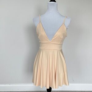 SHEIN Beige Spaghetti Strap Mini Dress Sz SM